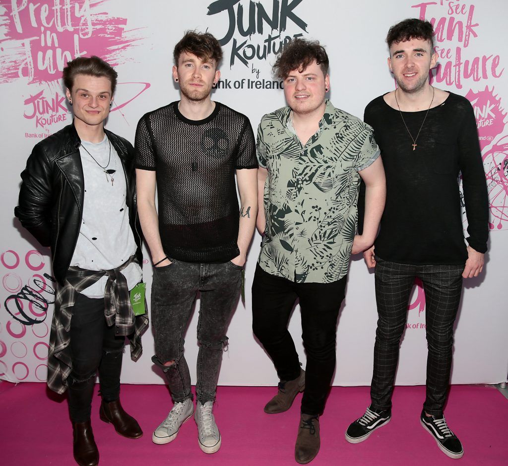 The band Fallen Lights at the Bank of Ireland Junk Kouture 2018 Grand Final at 3Arena, Dublin. Photo: Brian McEvoy