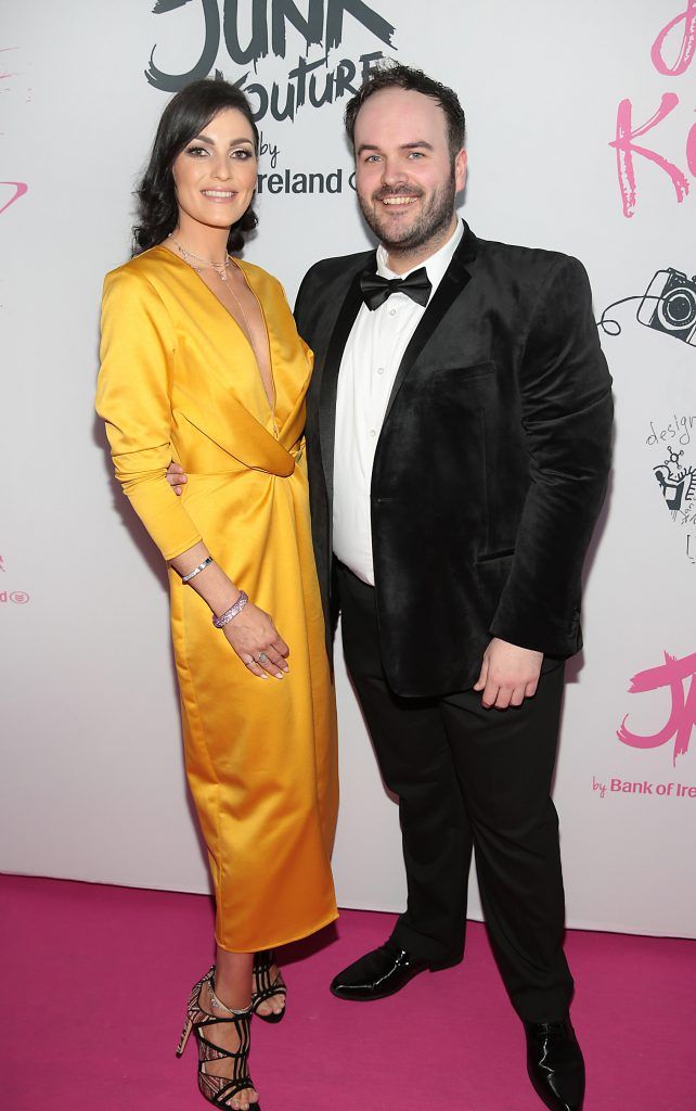 Eleanor Fitzgerald and Ed Roche at the Bank of Ireland Junk Kouture 2018 Grand Final at 3Arena, Dublin. Photo: Brian McEvoy