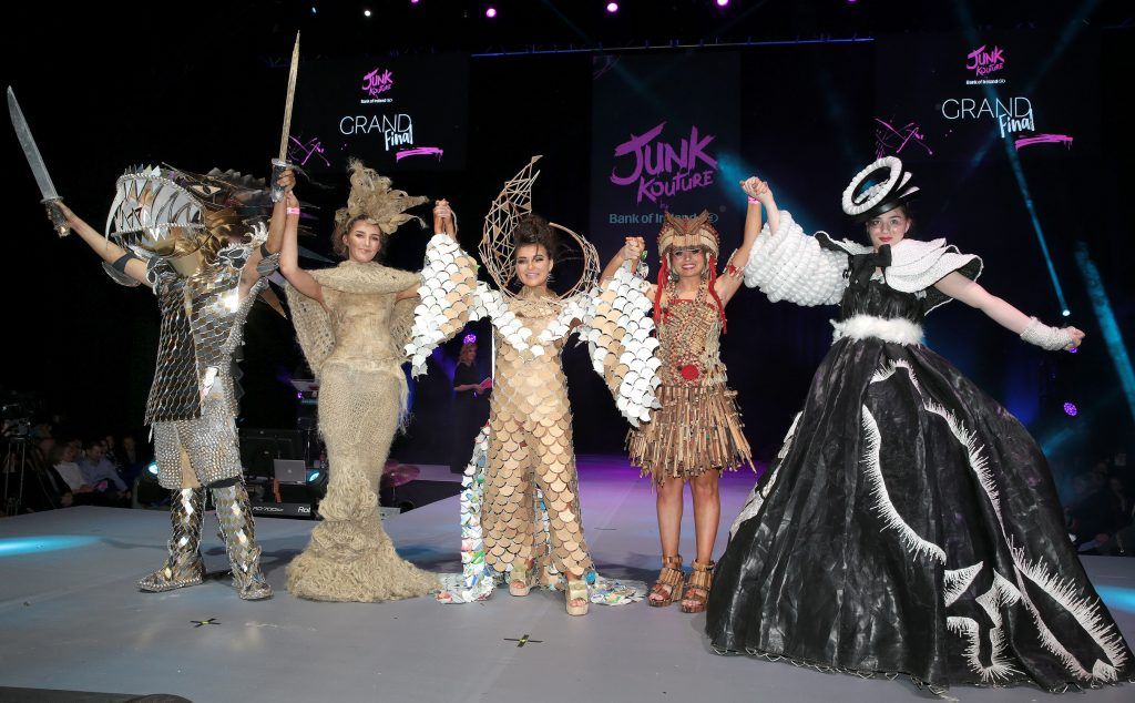 Students pictured at the Bank of Ireland Junk Kouture 2018 Grand Final at 3Arena, Dublin. Photo: Brian McEvoy
