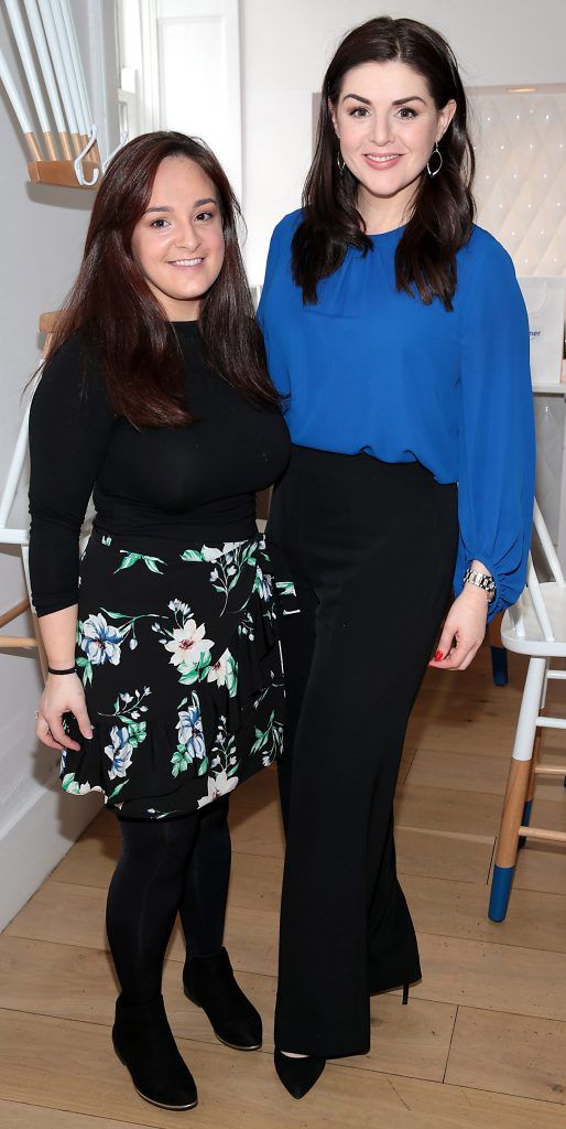 Laura Cumiskey and Sile Seoige pictured at the launch of Marimer, an all-natural nasal spray range, at Urchin, St Stephen's Green, Dublin. Photo: Brian McEvoy