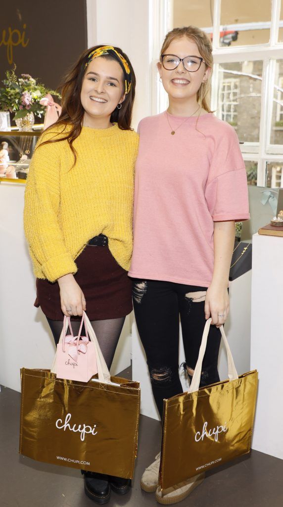 Becky Gallagher and Sarah Madden at Chupi's 5th Birthday & SS18 Collection Launch Party held at the Powerscourt Townhouse Dublin-photo Kieran Harnett