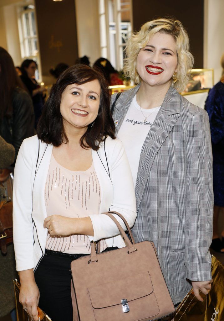 Eily Condron and Susan Roche at Chupi's 5th Birthday & SS18 Collection Launch Party held at the Powerscourt Townhouse Dublin-photo Kieran Harnett