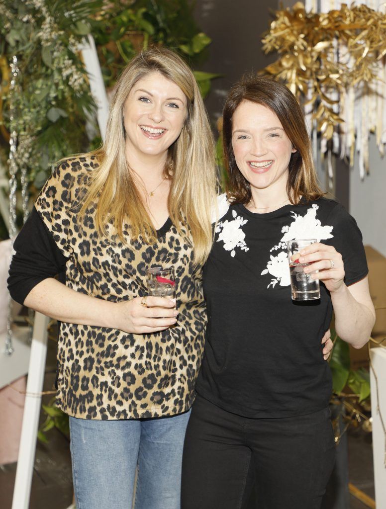 Michelle Kinsella and Louise May at Chupi's 5th Birthday & SS18 Collection Launch Party held at the Powerscourt Townhouse Dublin-photo Kieran Harnett