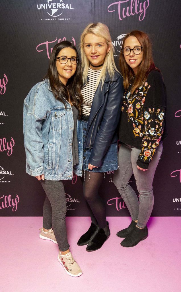 Laura Doyle (left), Tracey Quinn and Kelly Kearney pictured at the Universal Pictures special preview screening of TULLY at The Stella Theatre, Dublin. Picture Andres Poveda Photography