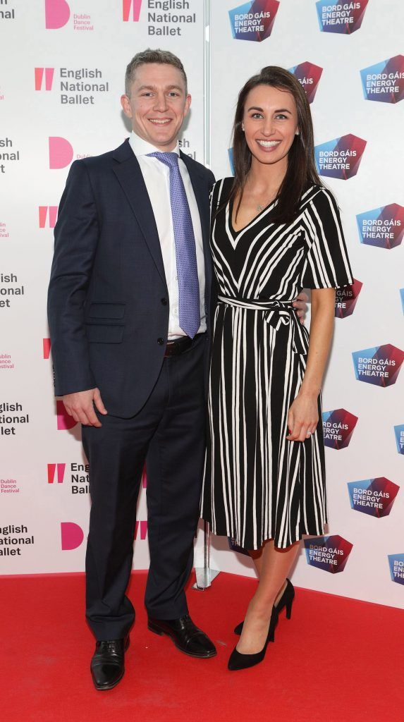 Conor Mullen and Jenna Culligan at the opening night of Dublin Dance Festival to see English National Ballet in Akram Khan's Giselle at the Bord Gais Energy Theatre. Photo by Brian McEvoy Photography