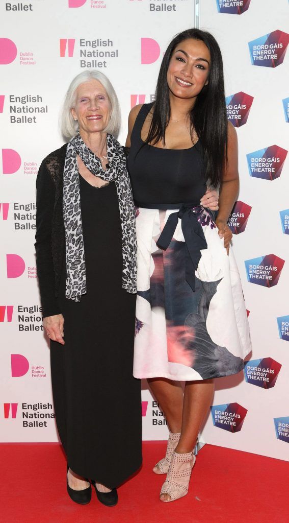 Frances Daly and Gail Kaneswaran at the opening night of Dublin Dance Festival to see English National Ballet in Akram Khan's Giselle at the Bord Gais Energy Theatre. Photo by Brian McEvoy Photography