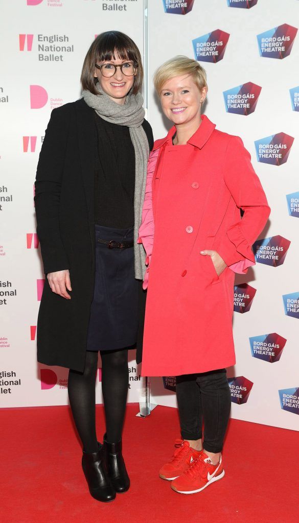 Paula Kennedy and Cecelia Ahern at the opening night of Dublin Dance Festival to see English National Ballet in Akram Khan's Giselle at the Bord Gais Energy Theatre. Photo by Brian McEvoy Photography