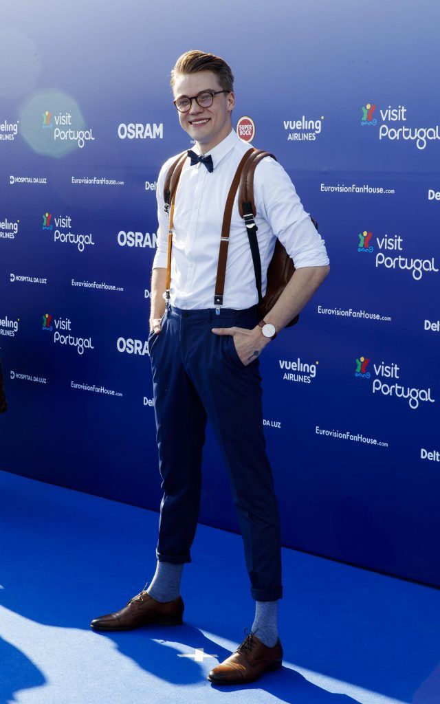 Mikolas Josef of the  Czech Republic pictured on the Blue Carpet for the opening ceramony of the Eurovision Song Contest 2018 in Lisbon, Portugal. Picture Andres Poveda