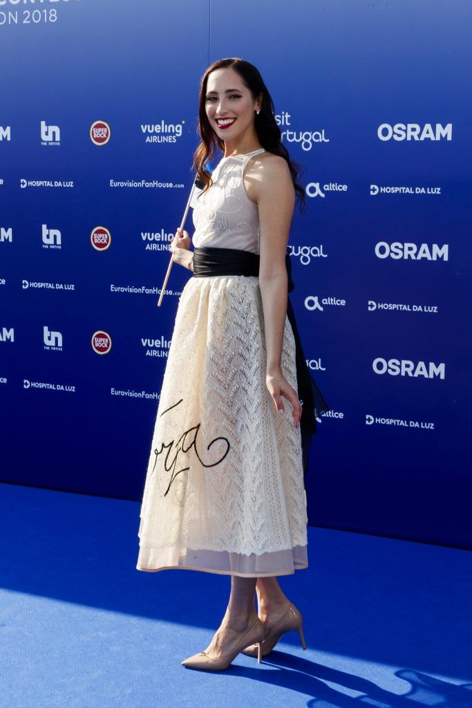 Elina Nechayeva of Estonia pictured on the Blue Carpet for the opening ceramony of the Eurovision Song Contest 2018 in Lisbon, Portugal. Picture Andres Poveda