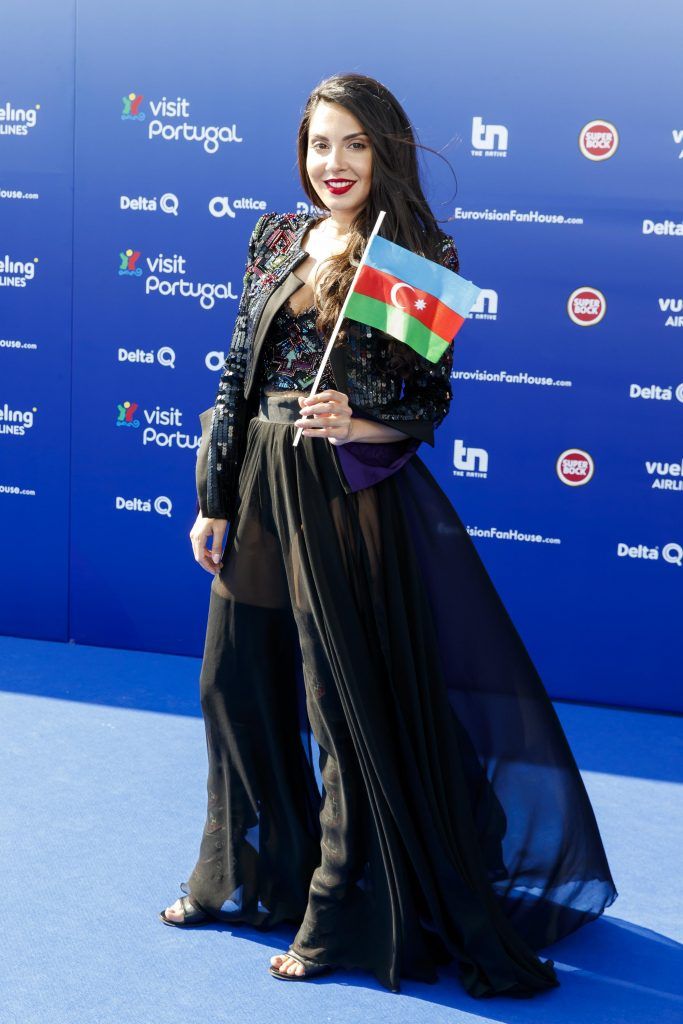 Aisel from Azerbaijan pictured on the Blue Carpet for the opening ceramony of the Eurovision Song Contest 2018 in Lisbon, Portugal. Picture Andres Poveda