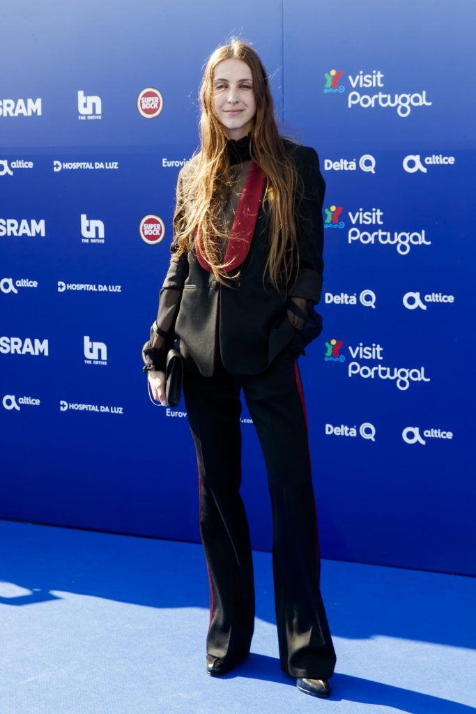 Sennek of Belgium pictured on the Blue Carpet for the opening ceramony of the Eurovision Song Contest 2018 in Lisbon, Portugal. Picture Andres Poveda