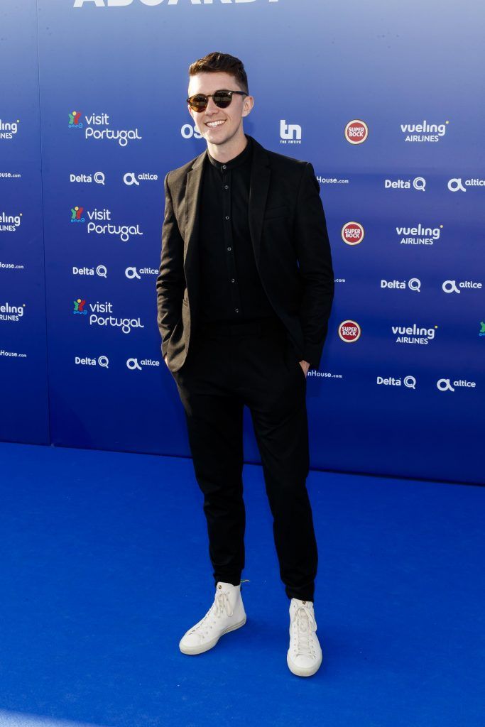 Ryan O’Shaughnessy of Ireland pictured on the Blue Carpet for the opening ceramony of the Eurovision Song Contest 2018 in Lisbon, Portugal. Picture Andres Poveda