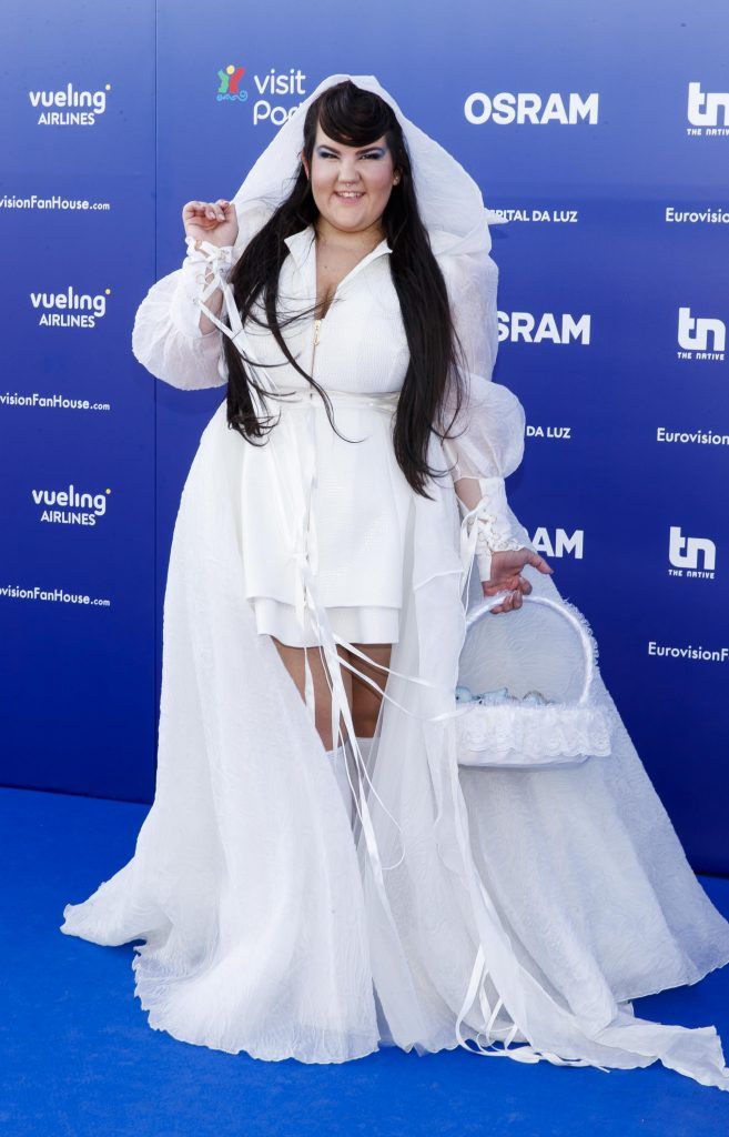 Netta representing Israel pictured on the Blue Carpet for the opening ceramony of the Eurovision Song Contest 2018 in Lisbon, Portugal. Picture Andres Poveda