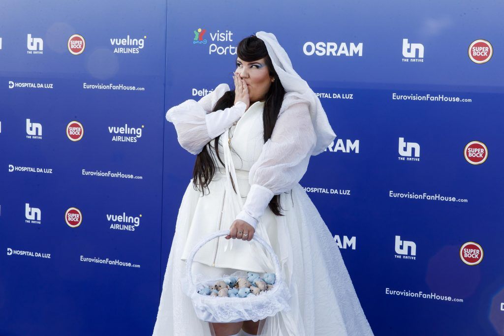 Netta representing Israel pictured on the Blue Carpet for the opening ceramony of the Eurovision Song Contest 2018 in Lisbon, Portugal. Picture Andres Poveda