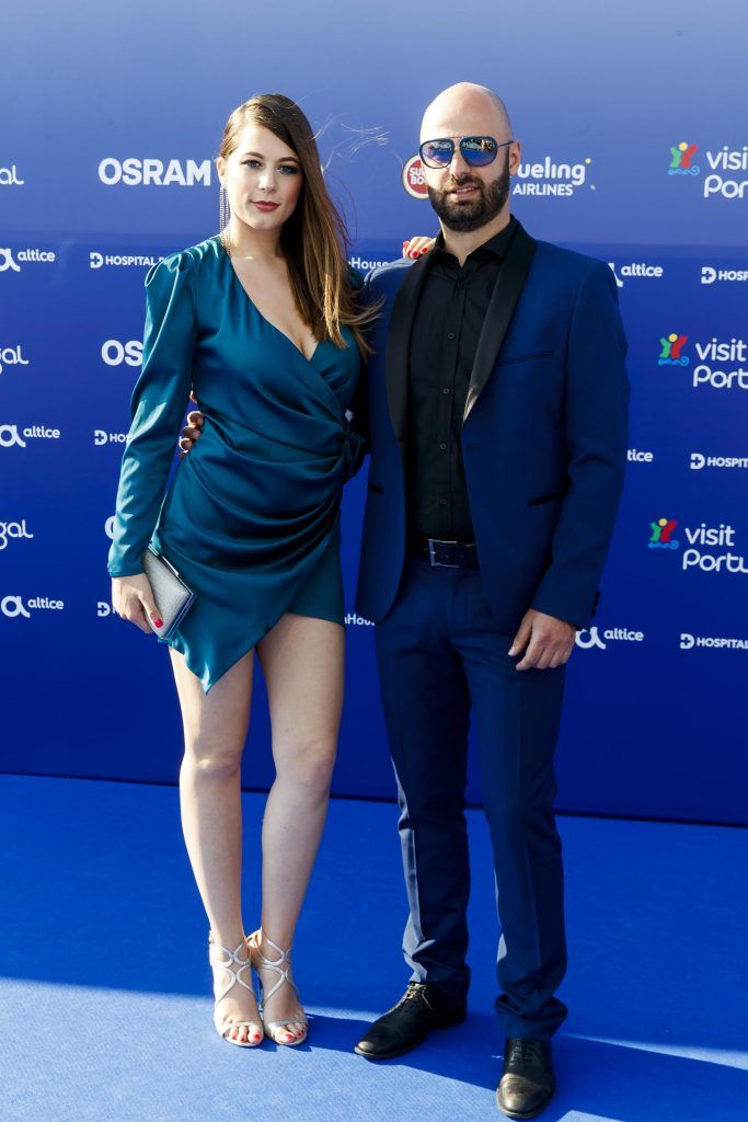 Eye Cue will representing F.Y.R. Macedonia pictured on the Blue Carpet for the opening ceramony of the Eurovision Song Contest 2018 in Lisbon, Portugal. Picture Andres Poveda