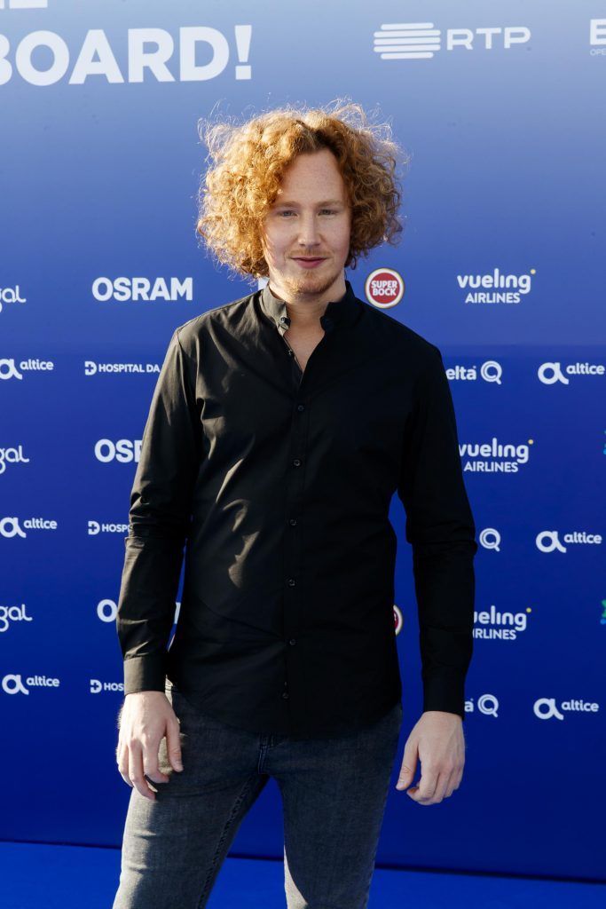 Michael Schulte representing Germany pictured on the Blue Carpet for the opening ceramony of the Eurovision Song Contest 2018 in Lisbon, Portugal. Picture Andres Poveda