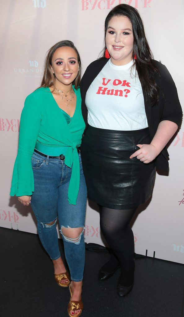 Laura Dempsey and Jen Morris pictured at The Urban Decay Backtalk Palette launch at Hang Dai, Dublin. Pic Brian McEvoy