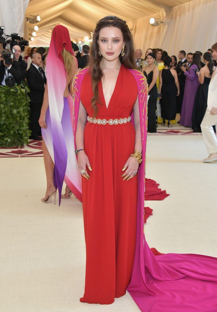 NEW YORK, NY - MAY 07:  Katherine Langford attends the Heavenly Bodies: Fashion & The Catholic Imagination Costume Institute Gala at The Metropolitan Museum of Art on May 7, 2018 in New York City.  (Photo by Neilson Barnard/Getty Images)