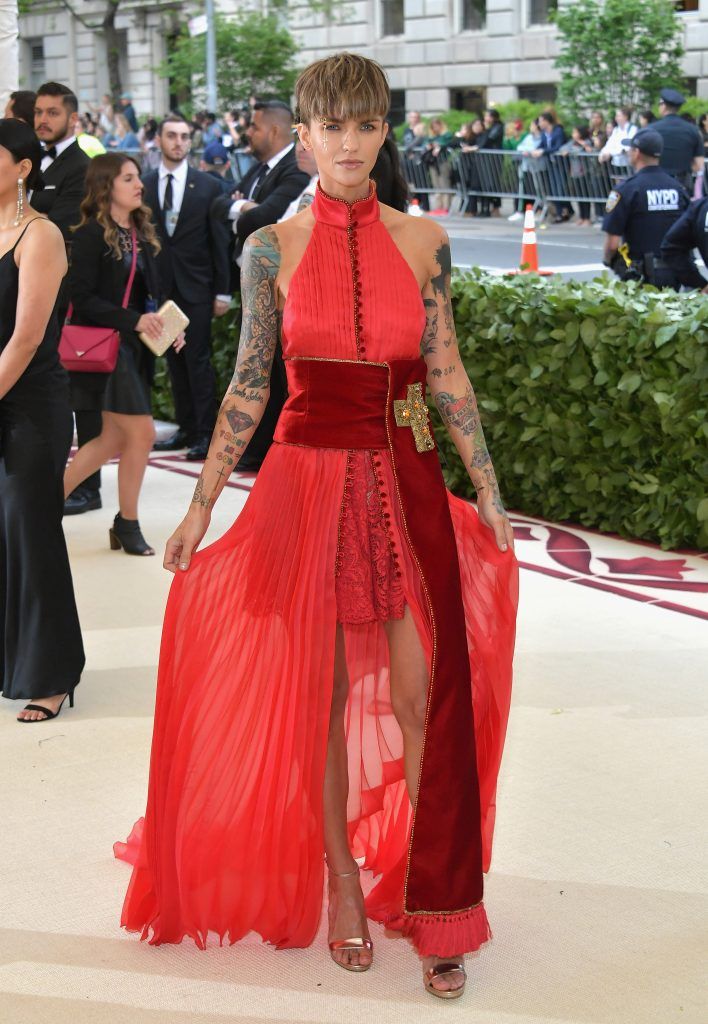 NEW YORK, NY - MAY 07:  Ruby Rose attends the Heavenly Bodies: Fashion & The Catholic Imagination Costume Institute Gala at The Metropolitan Museum of Art on May 7, 2018 in New York City.  (Photo by Neilson Barnard/Getty Images)
