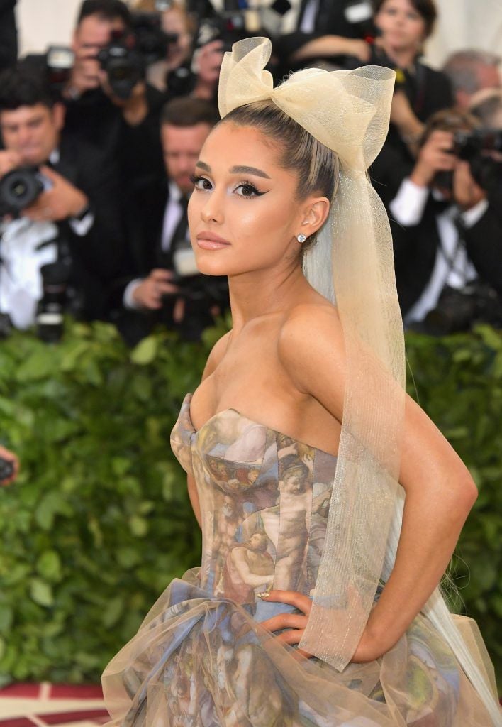 NEW YORK, NY - MAY 07:  Ariana Grande attends the Heavenly Bodies: Fashion & The Catholic Imagination Costume Institute Gala at The Metropolitan Museum of Art on May 7, 2018 in New York City.  (Photo by Neilson Barnard/Getty Images)