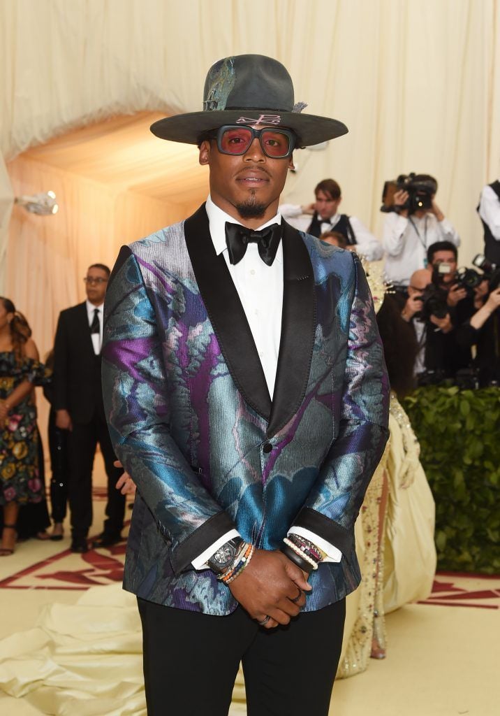 NEW YORK, NY - MAY 07:  Cam Newton attends the Heavenly Bodies: Fashion & The Catholic Imagination Costume Institute Gala at The Metropolitan Museum of Art on May 7, 2018 in New York City.  (Photo by Jamie McCarthy/Getty Images)