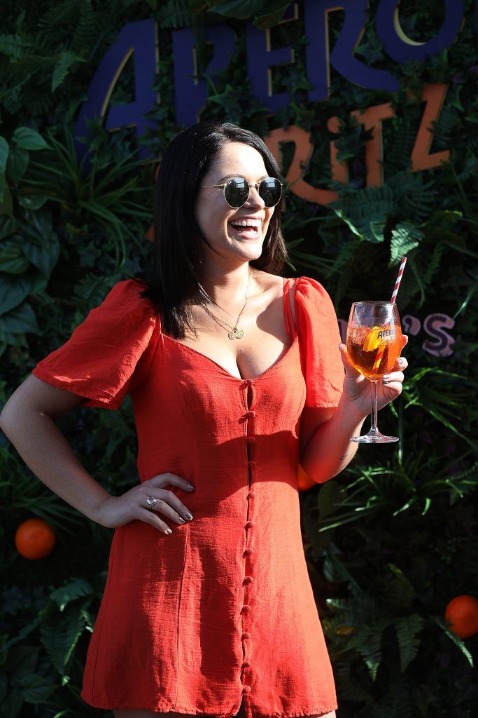 Michelle Mc Grath pictured as Aperol Spritz, Italy's favourite aperitif, unveiled a new home in Dublin, Terrazza Aperol at Sophie's. Photo by Julien Behal
