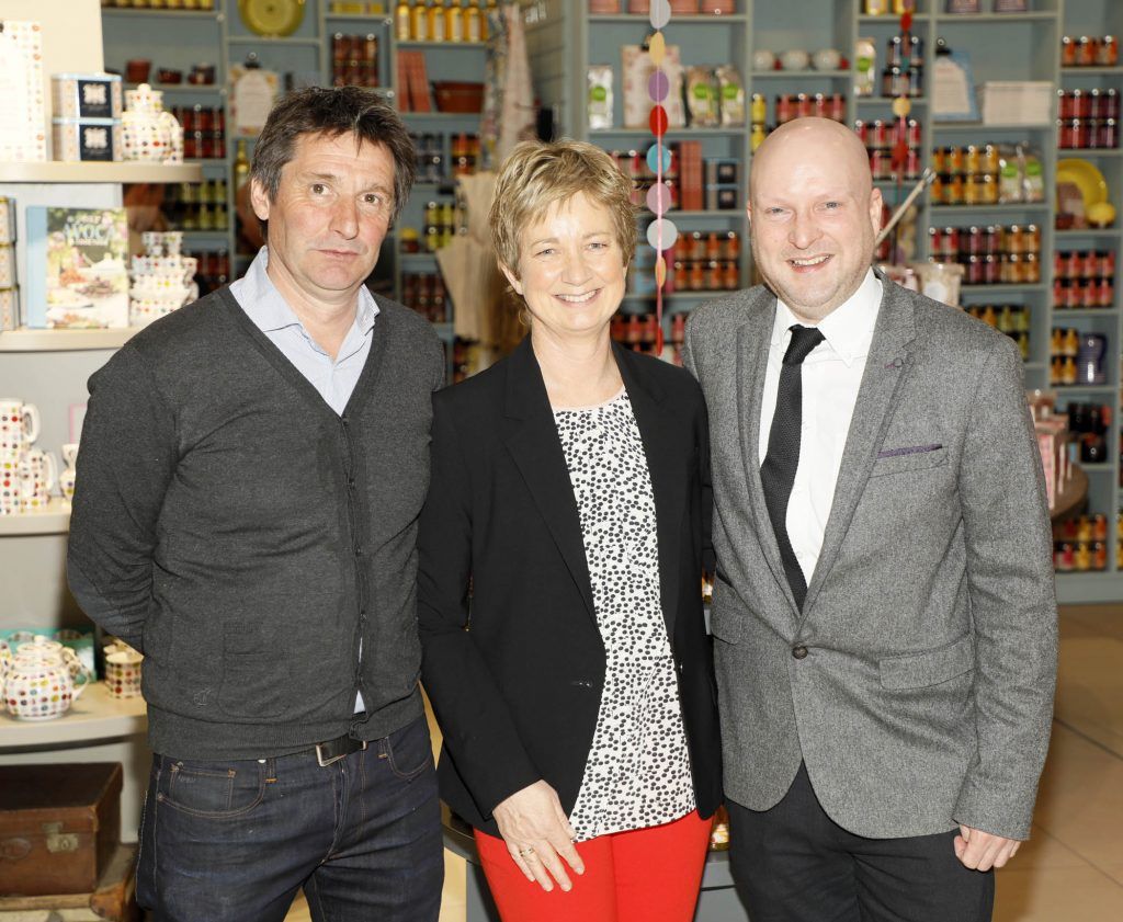 Ivan Pratt, Siobhan O'Leary and Paul Hunnisett at the official opening of AVOCA in Terminal 2 at Dublin Airport. Photo Kieran Harnett