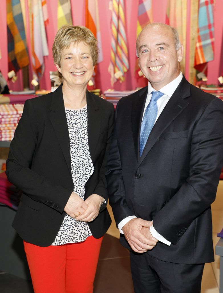 Siobhan O'Leary and Gerry Crawford at the official opening of AVOCA in Terminal 2 at Dublin Airport. Photo Kieran Harnett