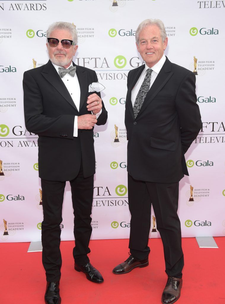 John and Chris McColgan arriving on the red carpet for the IFTA Gala Television Awards 2018 at the RDS. Photo by Michael Chester