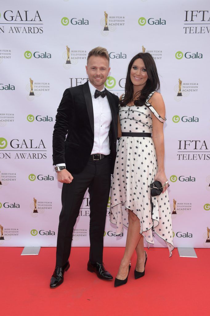 Nicky Byrne and his wife Georgina arriving on the red carpet for the IFTA Gala Television Awards 2018 at the RDS. Photo by Michael Chester