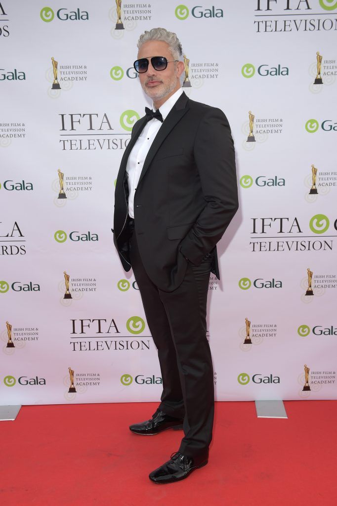 Baz Ashmawy arriving on the red carpet for the IFTA Gala Television Awards 2018 at the RDS. Photo by Michael Chester