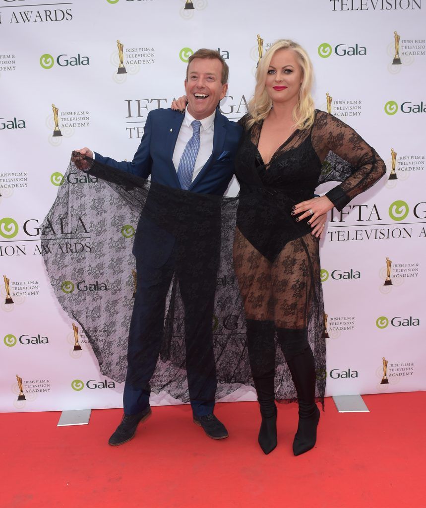Alan Hughes and Amanda Brunker arriving on the red carpet for the IFTA Gala Television Awards 2018 at the RDS. Photo by Michael Chester
