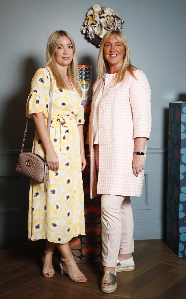 Sineada Dempsey and Mary Keane at the 20 year celebration of the Orla Kiely brand and its longstanding relationship with the home of Irish Design Kilkenny Shop in The Alex Hotel, Dublin. Picture Conor McCabe Photography