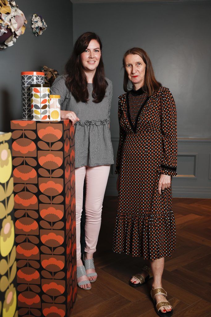 Cathy Cowan and Orla Kiely at the 20 year celebration of the Orla Kiely brand and its longstanding relationship with the home of Irish Design Kilkenny Shop in The Alex Hotel, Dublin. Picture Conor McCabe Photography