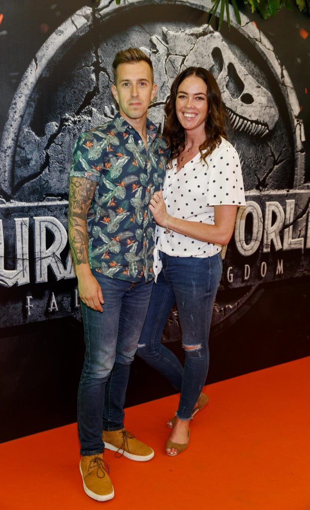 Luke O'Faolain and Sandra Kirrane pictured at the Irish premiere screening of Jurassic World: Fallen Kingdom at ODEON Point Square, Dublin. Picture Andres Poveda