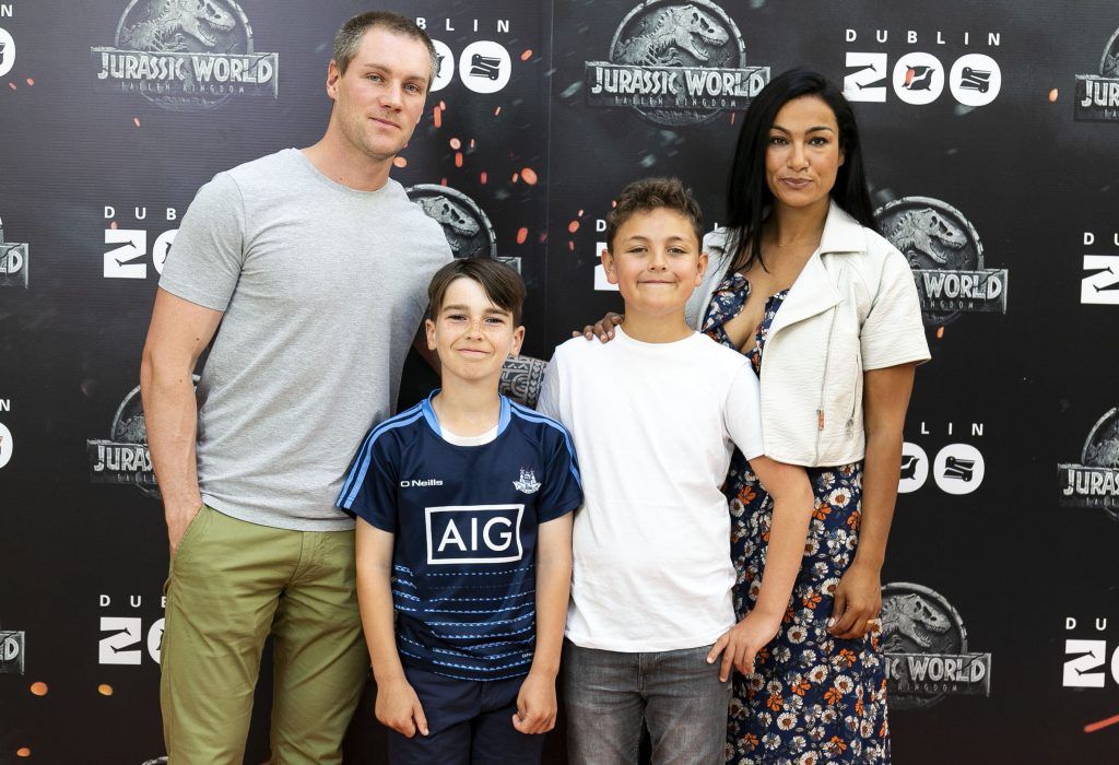 Harry Daly, Cillian Campion, Jackson Kaneswavan and Gayle Kaneswavan at a special preview screening of Jurassic World: Fallen Kingdom on Tuesday, 5th June 2018 at Dublin Zoo. Pics: Andres Poveda