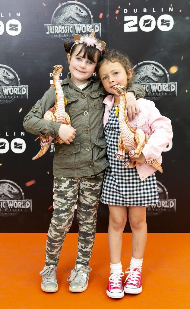 Kelsey Daly and Lola Rose Bathe at a special preview screening of Jurassic World: Fallen Kingdom on Tuesday, 5th June 2018 at Dublin Zoo. Pics: Andres Poveda