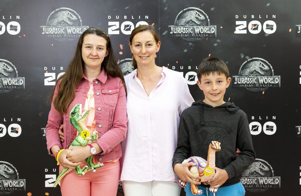 Yasmine, Jennifer and Jude Gavin at a special preview screening of Jurassic World: Fallen Kingdom on Tuesday, 5th June 2018 at Dublin Zoo. Pics: Andres Poveda