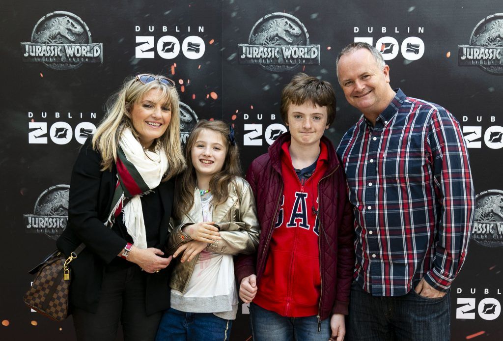 Deirdre, Josephine, Kevin and Finn Sweeney at a special preview screening of Jurassic World: Fallen Kingdom on Tuesday, 5th June 2018 at Dublin Zoo. Pics: Andres Poveda