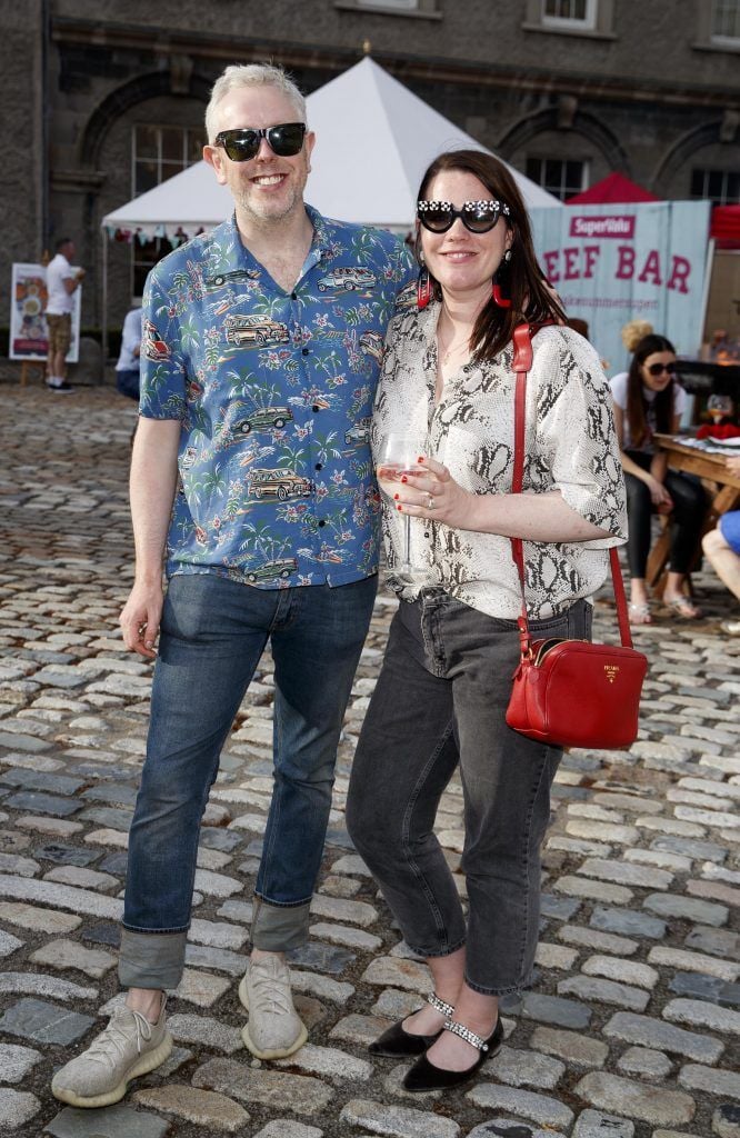 Anthony Remedy and Corina Gaffey at SuperValu's Food and Wine Festival in the Royal Hospital Kilmainham, where guests got to enjoy some of SuperValu's Specially Sourced range for summer. Picture Andres Poveda