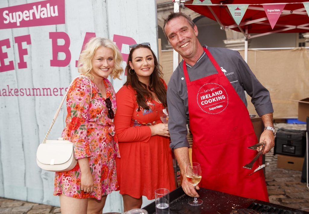 Lorna Weightman, Vicki Notaro and Chef Kevin Dundon at SuperValu's Food and Wine Festival in the Royal Hospital Kilmainham, where guests got to enjoy some of SuperValu's Specially Sourced range for summer. Picture Andres Poveda