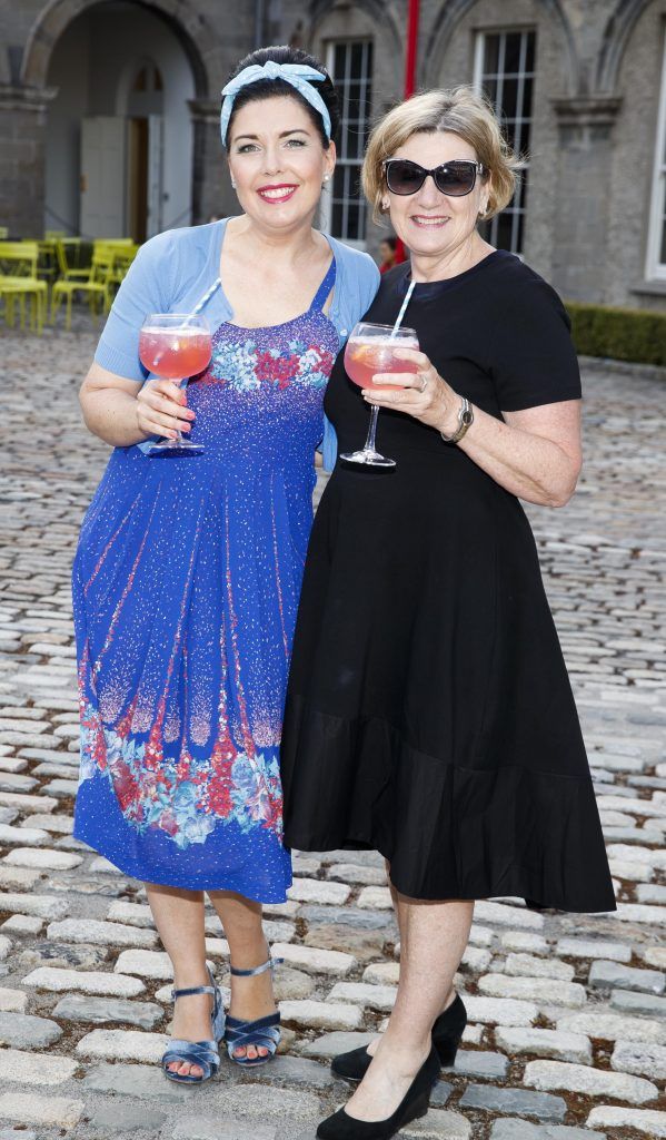 Sharon Hearne-Smith and Gabrielle Butler at SuperValu's Food and Wine Festival in the Royal Hospital Kilmainham, where guests got to enjoy some of SuperValu's Specially Sourced range for summer. Picture Andres Poveda