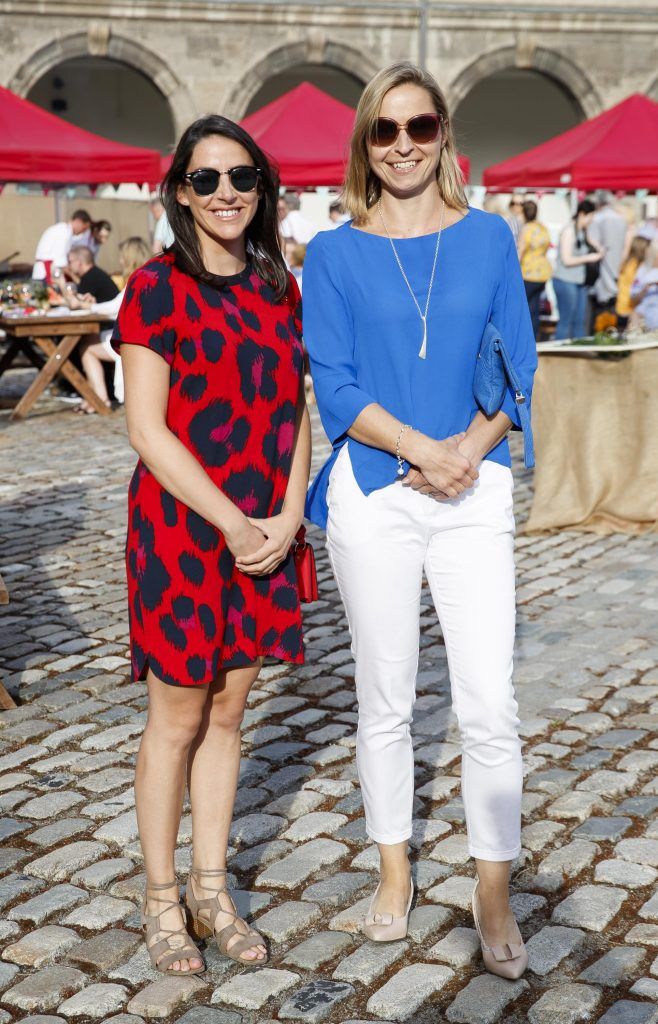 Victoria Antoniades and Sorcha Donnelly at SuperValu's Food and Wine Festival in the Royal Hospital Kilmainham, where guests got to enjoy some of SuperValu's Specially Sourced range for summer. Picture Andres Poveda