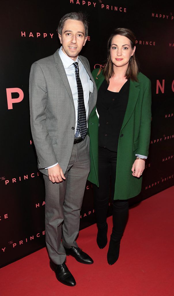 Simon Harris and wife  Caoimhe Wade at the Irish premiere of The Happy Prince at the Stella Cinema in Rathmines, Dublin. Photo by Brian McEvoy