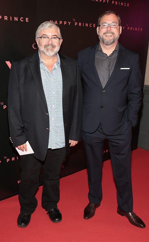 Bill Hughes and Gary Hodkinson at the Irish premiere of The Happy Prince at the Stella Cinema in Rathmines, Dublin. Photo by Brian McEvoy