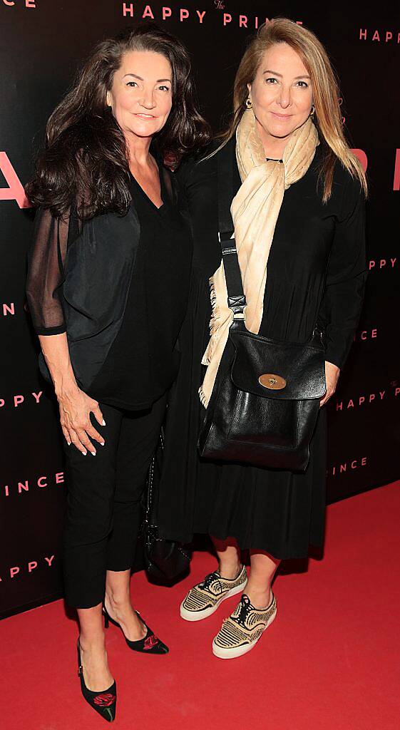 Mai Frisbie and Caroline Downey at the Irish premiere of The Happy Prince at the Stella Cinema in Rathmines, Dublin. Photo by Brian McEvoy