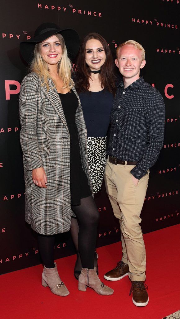Catarina Leone, Kiera Casey and Janzen Rich at the Irish premiere of The Happy Prince at the Stella Cinema in Rathmines, Dublin. Photo by Brian McEvoy