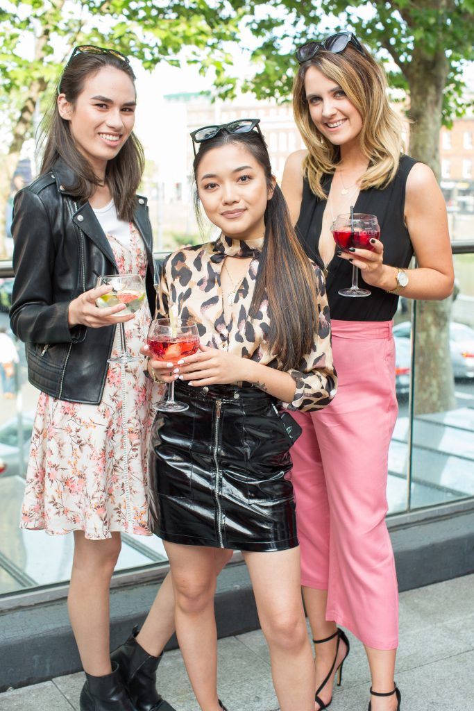 Mei Ling Tong, Dee Alfaro & Lorna Duffy pictured at the launch of Lolea, the world's leading premium sangria brand, launching in Ireland for the first time. Photo: Anthony Woods
