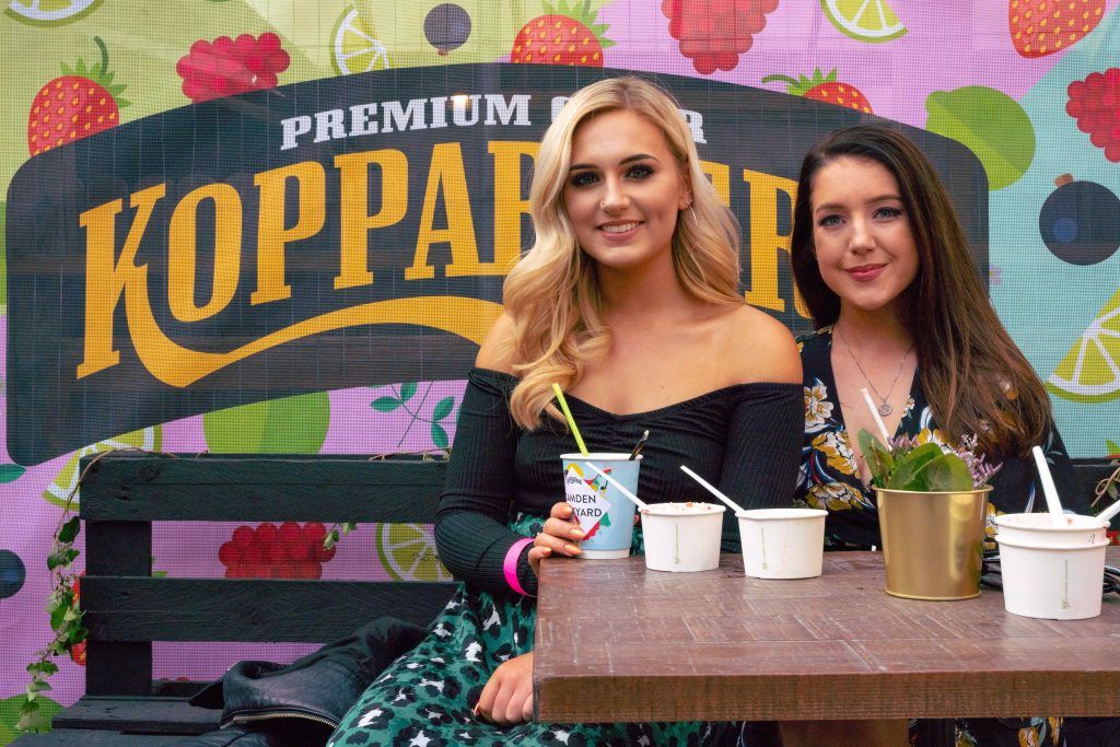 Ellen Corrigan and Holly Perry pictured at The Camden Backyard by Kopparberg in a hidden space off Camden Street. Photo: Kevin Freeney