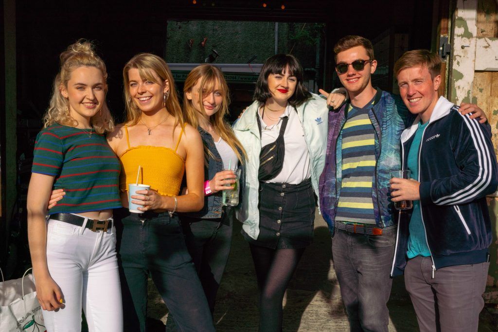 Julia Geoghegan, Ellen Quigley, Izzy Daly, Rachel Mckinney-perr, Conor Mockler and Karl Magee pictured at The Camden Backyard by Kopparberg in a hidden space off Camden Street. Photo: Kevin Freeney